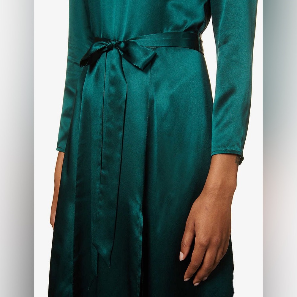 Reformation Julius Silk Dress In Forest, NWOT, NEVER WORN, NO FLAWS. - Picture 8 of 10